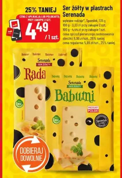 Ser żółty w plastrach Rada, Babulmi