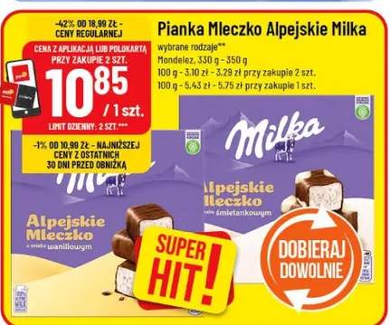 Pianka mleczko Alpejskie