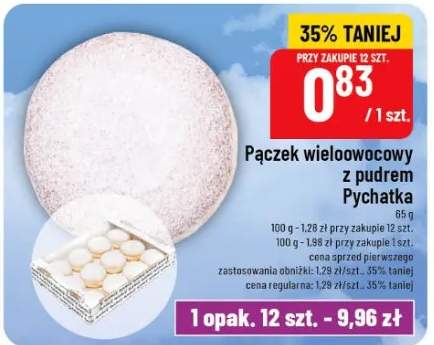 Pączek wieloowocowy z pudrem