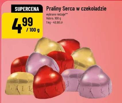 Praliny Serca w czekoladzie wybrane rodzaje