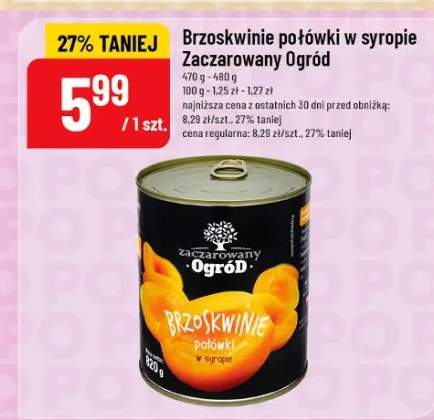 Brzoskwinie połówki w syropie Zaczarowany Ogród