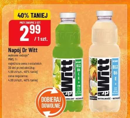 Napój Dr Witt wybrane rodzaje
