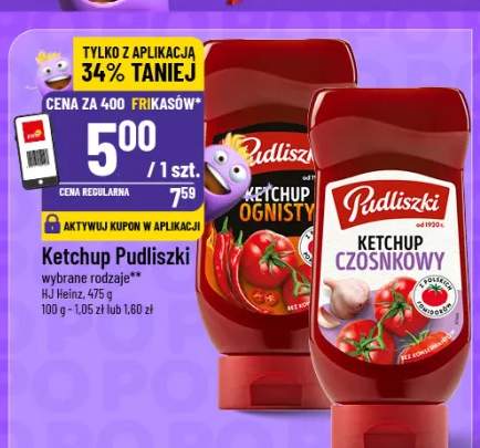 Ketchup Pudliszki wybrane rodzaje
