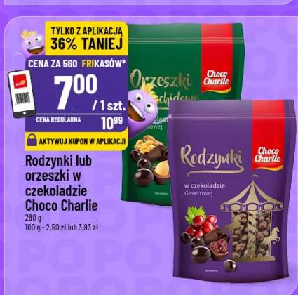 Rodzynki lub orzeszki w czekoladzie