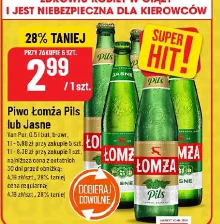 Piwo Łomża Pils lub Jasne
