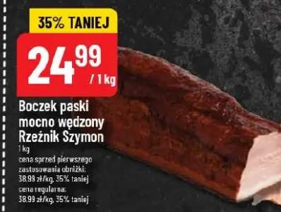 Boczek paski mocno wędzony Rzeźnik Szymon