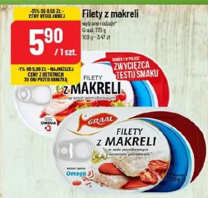 Filety z makreli w sosie pomidorowym z warzywami