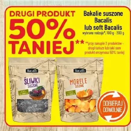 Bakalie suszone Bacalis lub soft Bacalis śliwki, morele