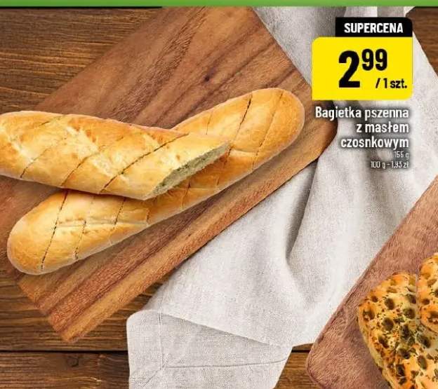 Bagietka pszenna z masłem czosnkowym