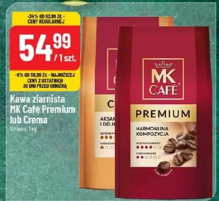 Kawa ziarnista MK Cafe Premium lub Crema