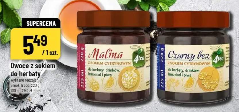 Owoce z sokiem do herbaty Malina z sokiem cytrynowym