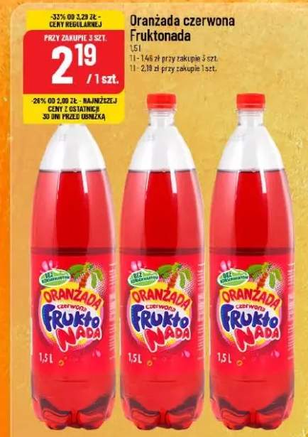 Napój oranżada czerwona Fruktonada
