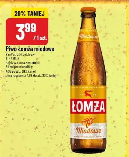 Piwo Łomża miodowe