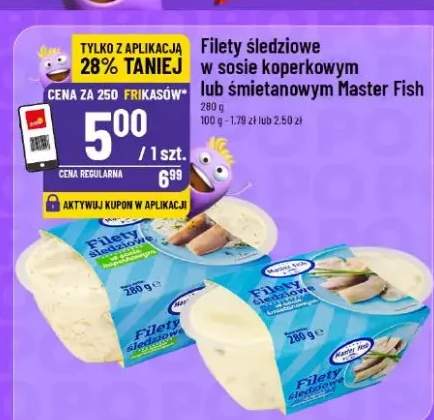 Filety śledziowe w sosie pomidorowym lub śmietanowym Master Fish