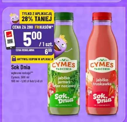 Sok Dnia jabłko zielone z niacyną, jabłko truskawka