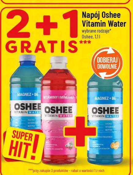 Napój Oshee Vitamin Water wybrane rodzaje