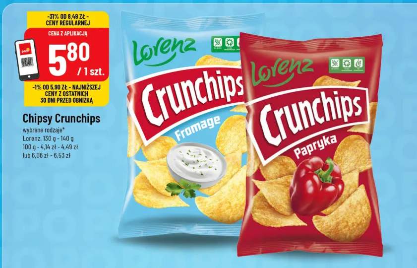 Chipsy Crunchips wybrane rodzaje