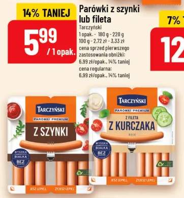 Parówki z szynki lub fileta z kurczaka Family Pack