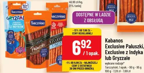 Kabanos Exclusive Paluszki, Exclusive z Indyka lub Gryzzale