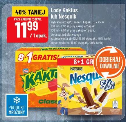 Lody Kaktus lub Nesquik