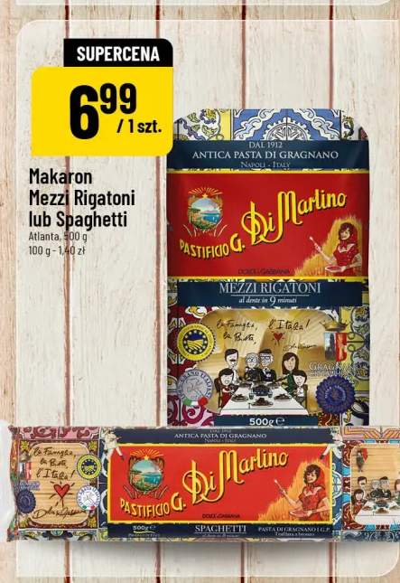 Makaron Mezzi Rigatoni lub Spaghetti