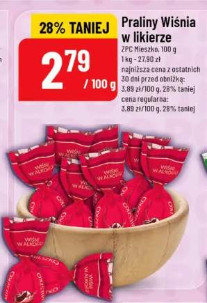 Praliny Wiśnia w likierze