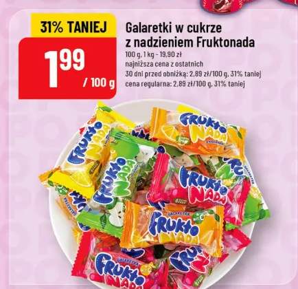 Galaretki w cukrze z nadzieniem Fruktonada