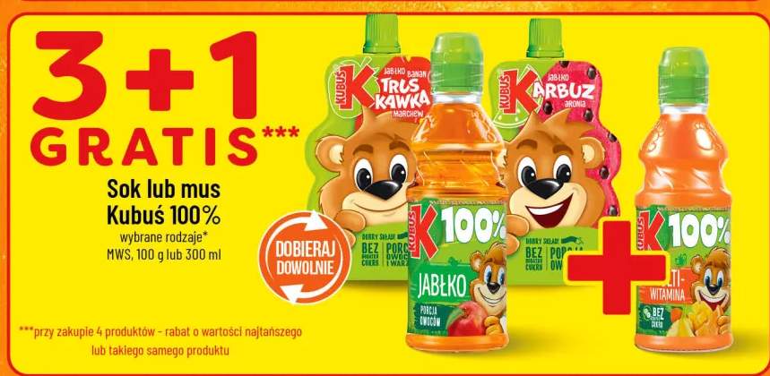 Sok lub mus Kubuś 100% wybrane rodzaje