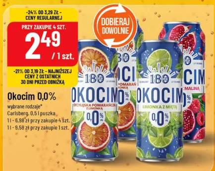 Napój Okocim 0,0% wybrane rodzaje