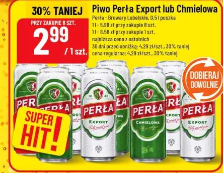 Piwo Perła Export lub Chmielowa