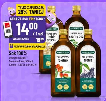 Sok 100% wybrane rodzaje Premium Rosa