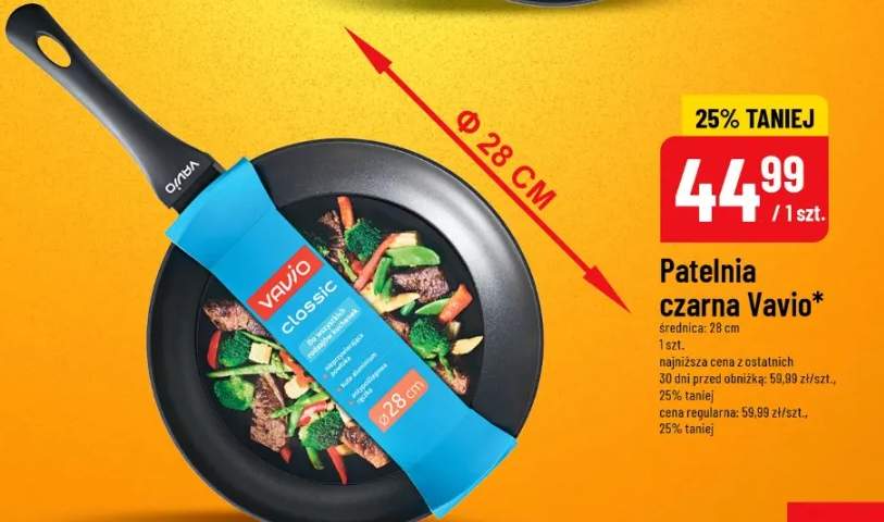 Patelnia czarna średnica 28 cm