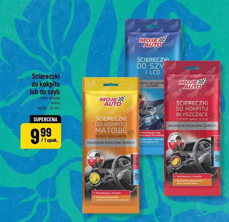 Ściereczki do kokpitu lub do szyb różne rodzaje