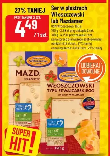 Ser w plastrach włoszczowski lub mazdamer