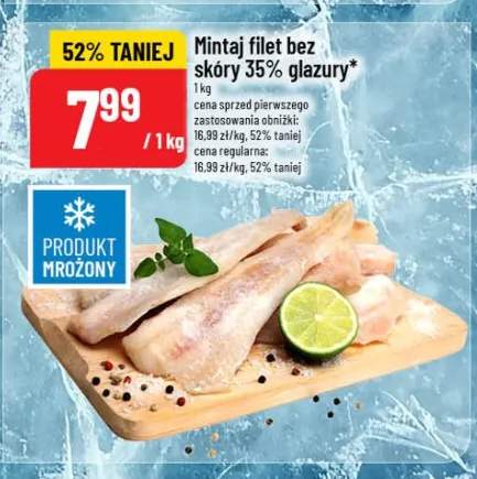 Mintaj filet bez skóry 35% glazury