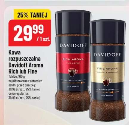 Kawa rozpuszczalna Davidoff Aroma Rich lub Fine