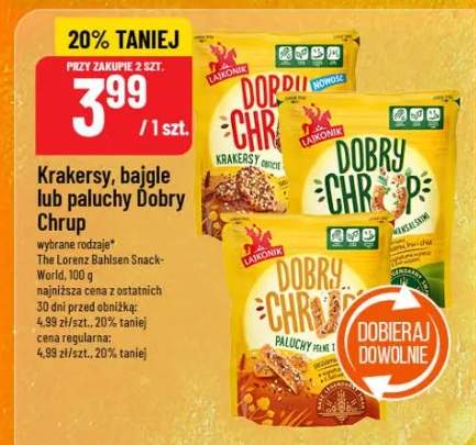 Krakersy, bajgle lub paluchy różne rodzaje