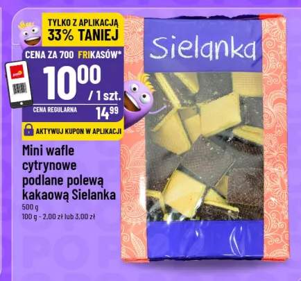 Mini wafle cytrynowe podlane polewą kakaową