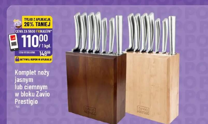 Komplet noży jasnym lub ciemnym w bloku Prestigio