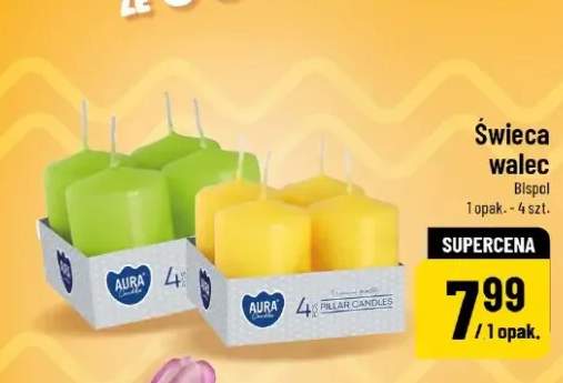 Świeca walec Bispol różne kolory