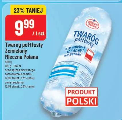 Twaróg półtłusty 3xmielony Mleczna Polana