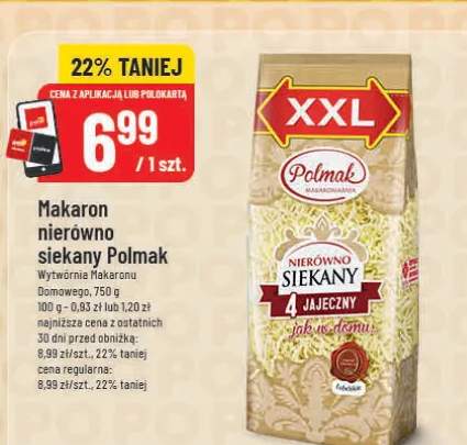 Makaron nierówno siekany