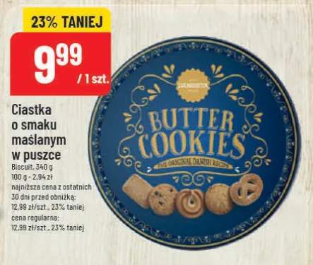 Ciastka o smaku maślanym w puszce