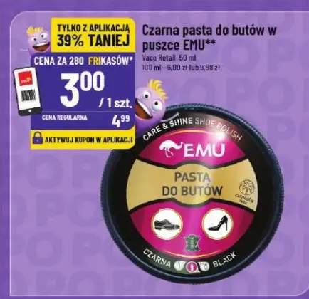 Czarna pasta do butów w puszce