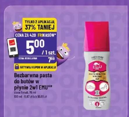 Bezbarwna pasta do butów w płynie 2w1