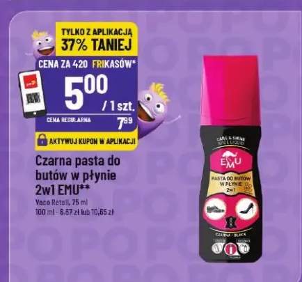 Czarna pasta do butów w płynie 2w1