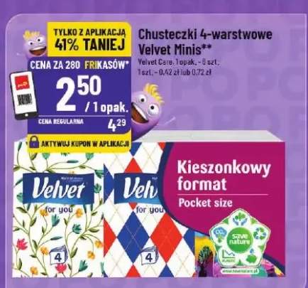 Chusteczki 4-warstwowe Velvet Minis