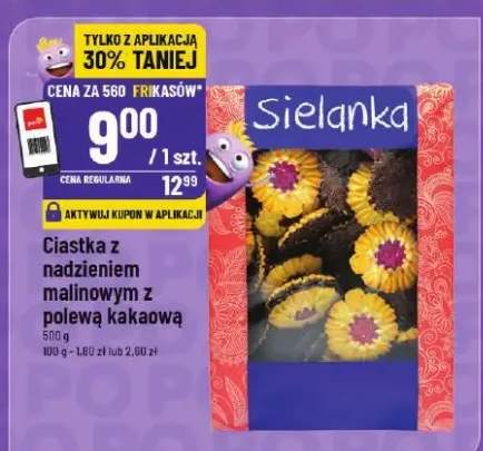 Ciastka z nadzieniem malinowym z polewą kakaową