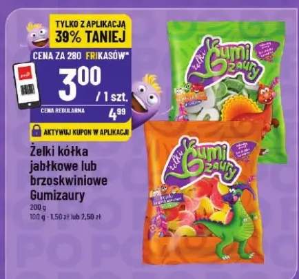 Żelki kótka jabłkowe lub brzoskwiniowe Gumizaury