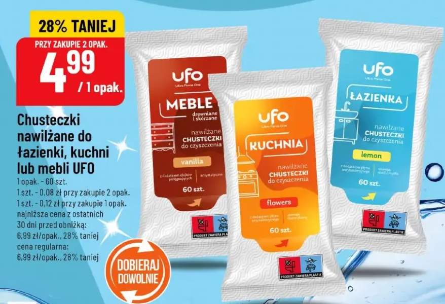 Chusteczki nawilżane do łazienki, kuchni lub mebli